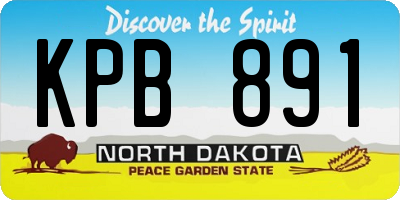 ND license plate KPB891