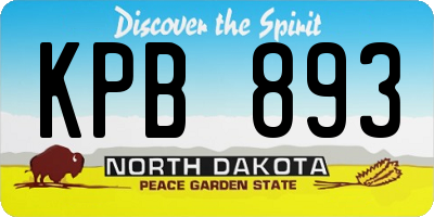 ND license plate KPB893