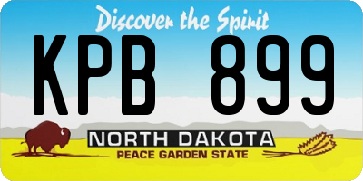 ND license plate KPB899
