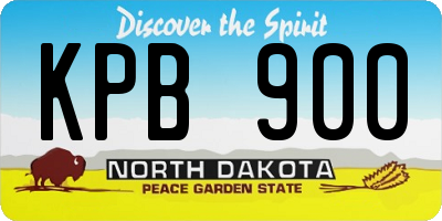 ND license plate KPB900