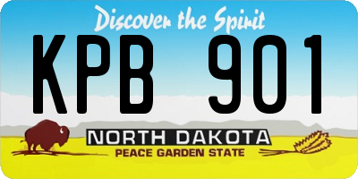 ND license plate KPB901