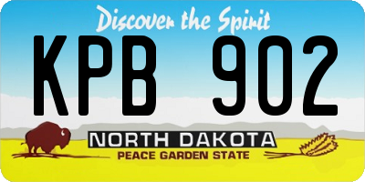 ND license plate KPB902