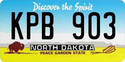ND license plate KPB903