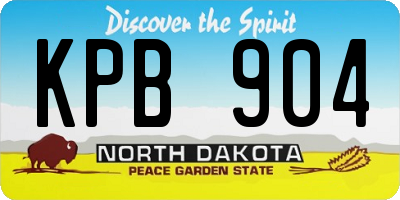 ND license plate KPB904