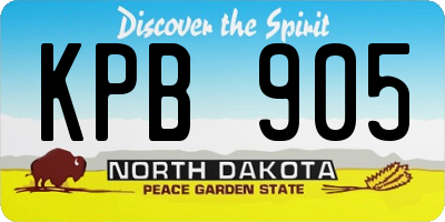 ND license plate KPB905
