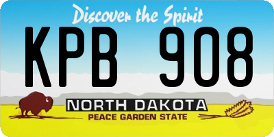 ND license plate KPB908