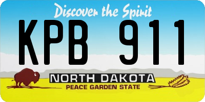 ND license plate KPB911