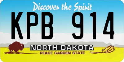 ND license plate KPB914