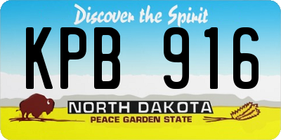 ND license plate KPB916