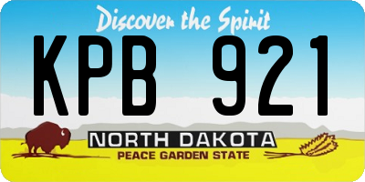 ND license plate KPB921