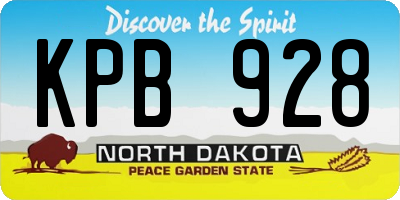 ND license plate KPB928
