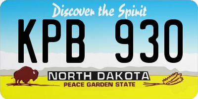 ND license plate KPB930