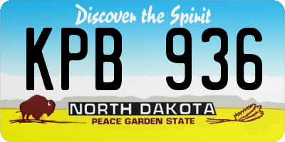 ND license plate KPB936