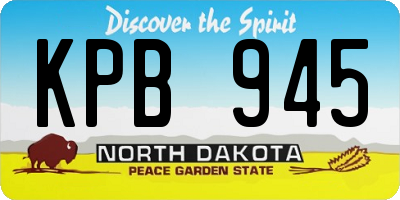ND license plate KPB945