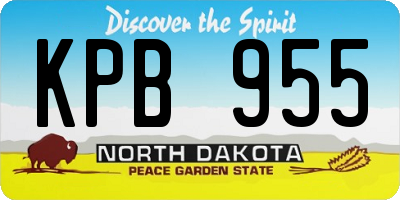 ND license plate KPB955