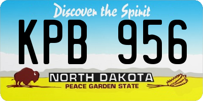 ND license plate KPB956