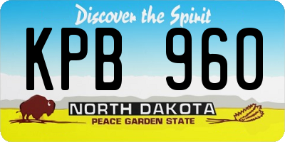 ND license plate KPB960