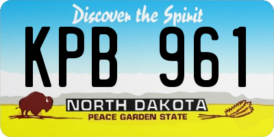 ND license plate KPB961