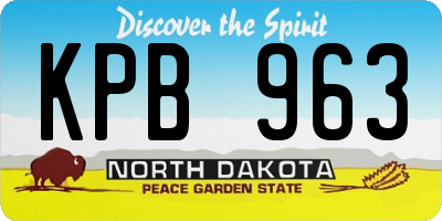 ND license plate KPB963