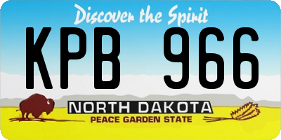 ND license plate KPB966