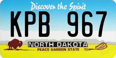 ND license plate KPB967