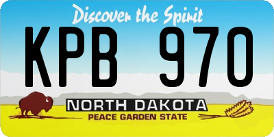 ND license plate KPB970