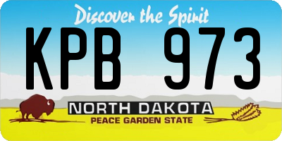 ND license plate KPB973
