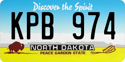 ND license plate KPB974