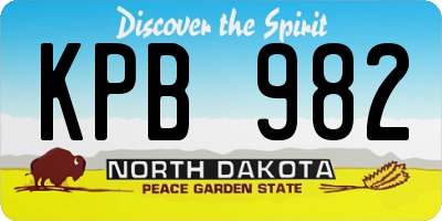 ND license plate KPB982