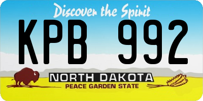 ND license plate KPB992