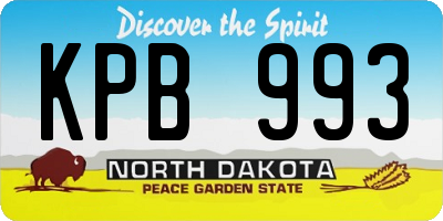 ND license plate KPB993