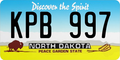 ND license plate KPB997