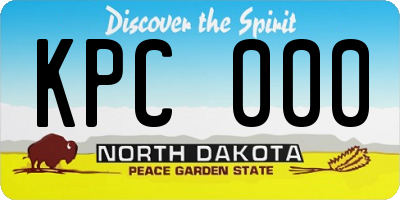 ND license plate KPC000