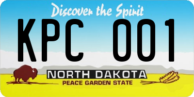 ND license plate KPC001