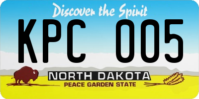 ND license plate KPC005