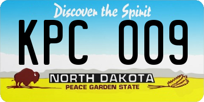 ND license plate KPC009