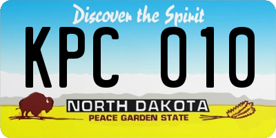ND license plate KPC010