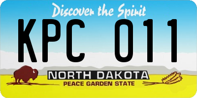 ND license plate KPC011