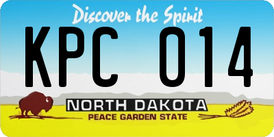 ND license plate KPC014