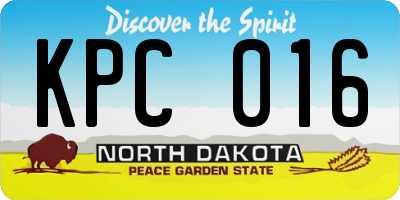 ND license plate KPC016
