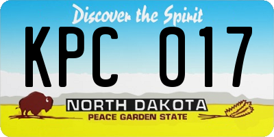 ND license plate KPC017