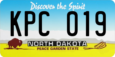 ND license plate KPC019