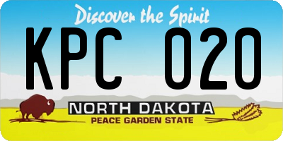 ND license plate KPC020