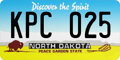 ND license plate KPC025
