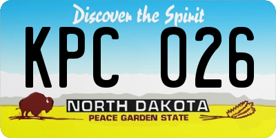ND license plate KPC026