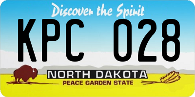 ND license plate KPC028