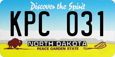 ND license plate KPC031