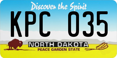 ND license plate KPC035
