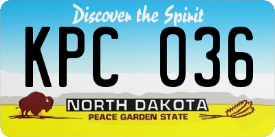 ND license plate KPC036