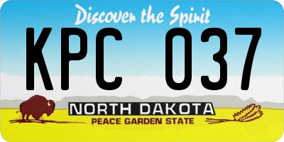 ND license plate KPC037